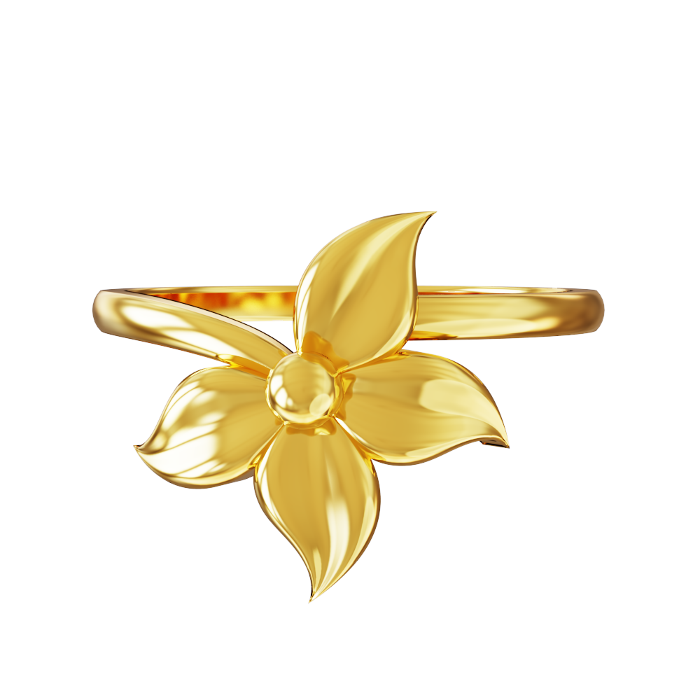Gold Rings - Plain Floral Design Ring 03-01 - SPE Gold, Chennai