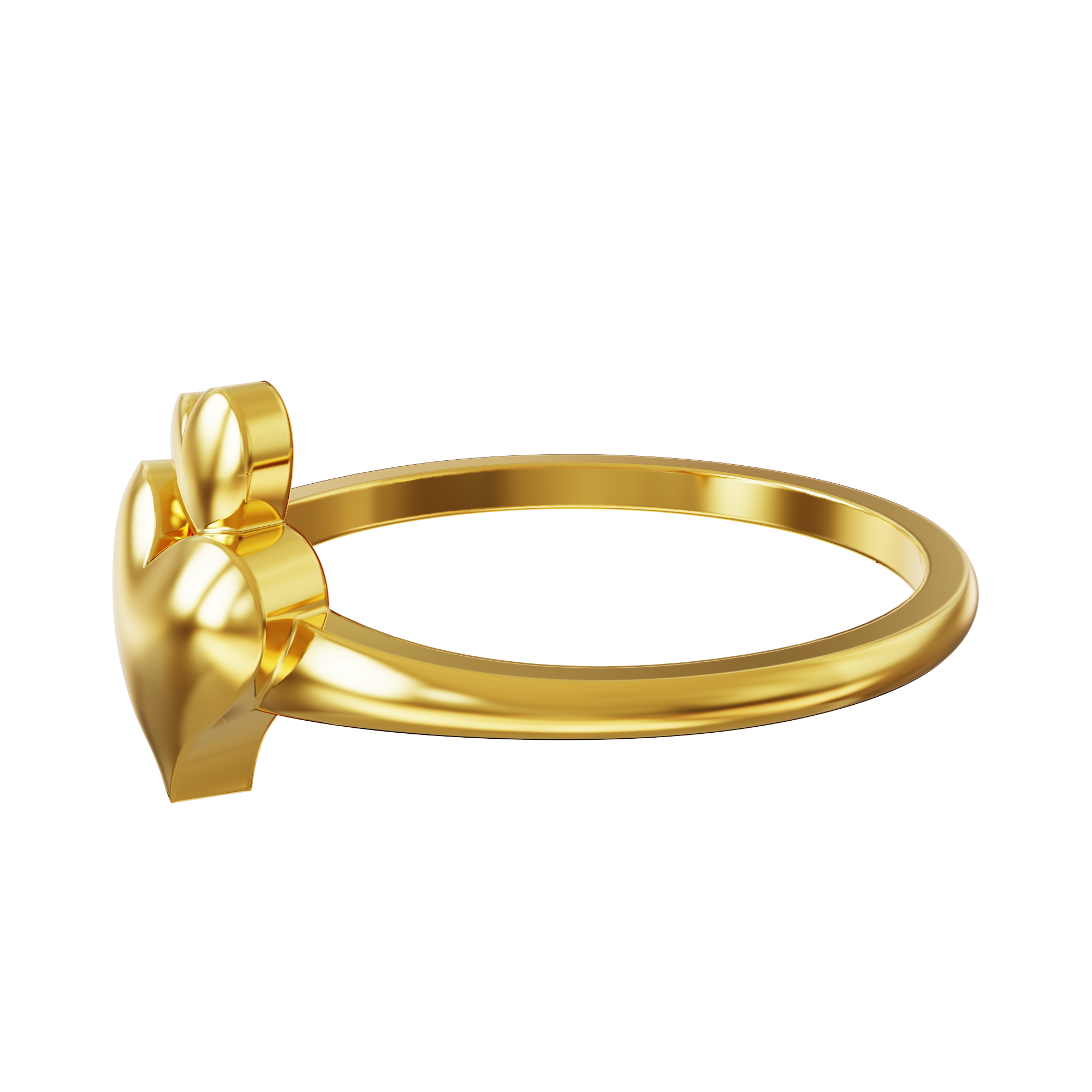 Double-Heart-Design-Gold-Ring-For-Lovers