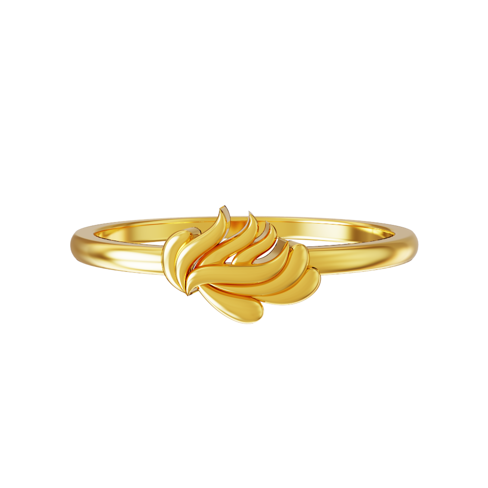 Plain Leaf Design Gold Ring 01 10 Spe Goldchennai