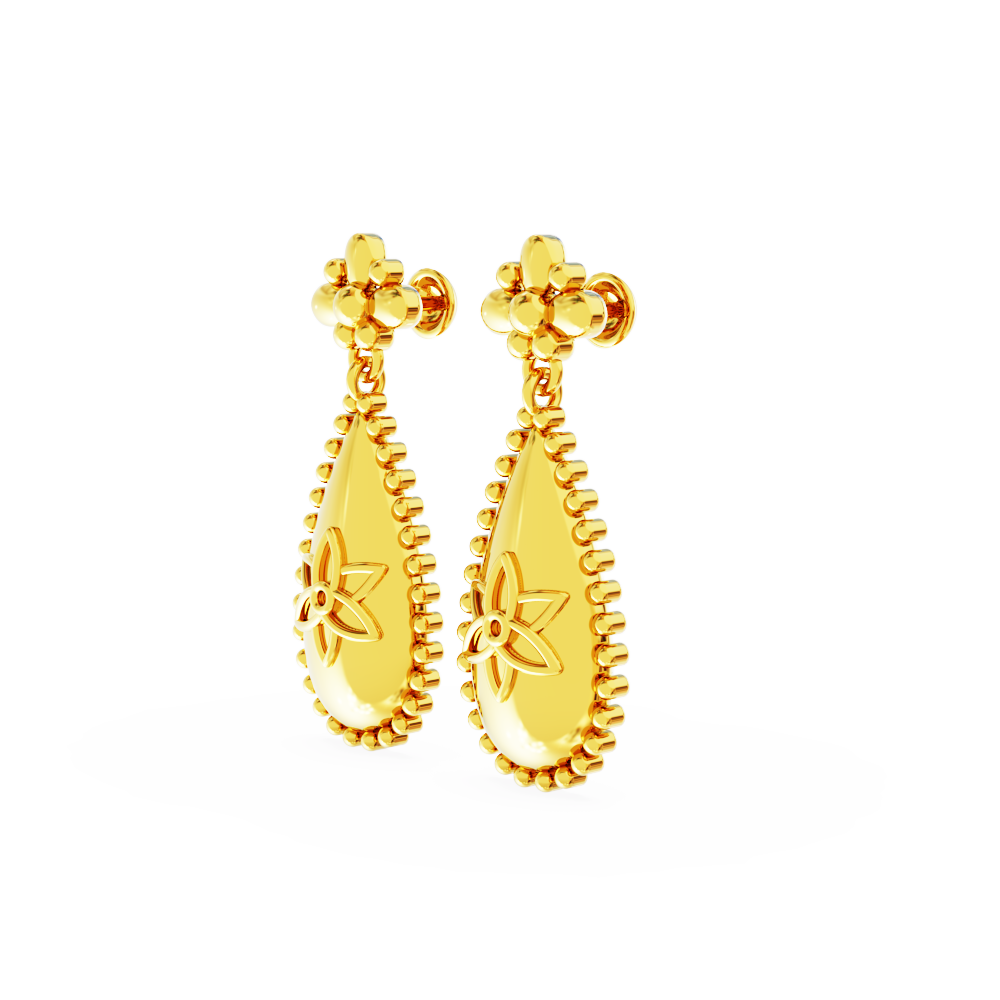 Gold Earrings - Plain Peacock Design Stud Drops 01-02 - SPE GOLD ...