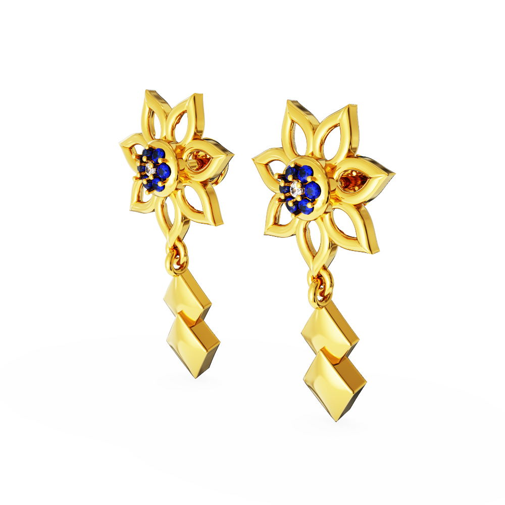 Gold-Stone-Earrings-Stone-Floral-Design-Stud-Drops-01-01