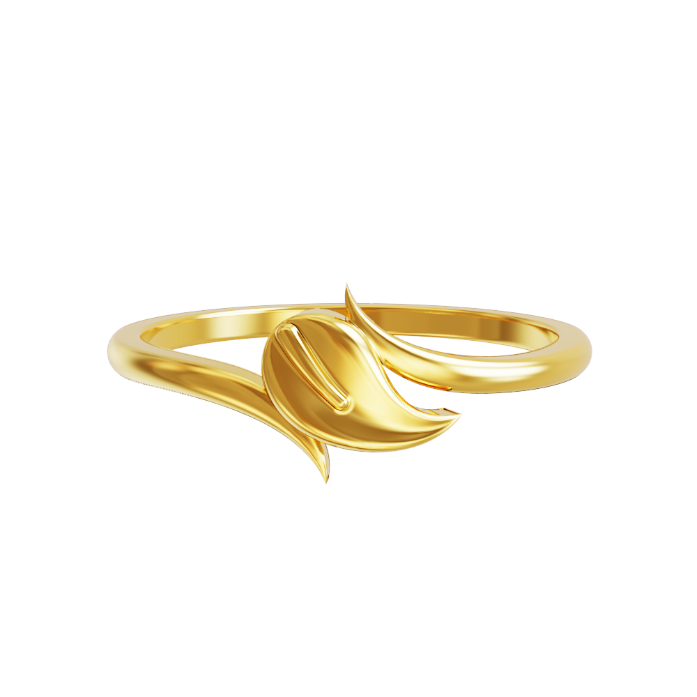 Gold-Accented Cocktail Ring with Leaf Motif - Tropical Winter | NOVICA