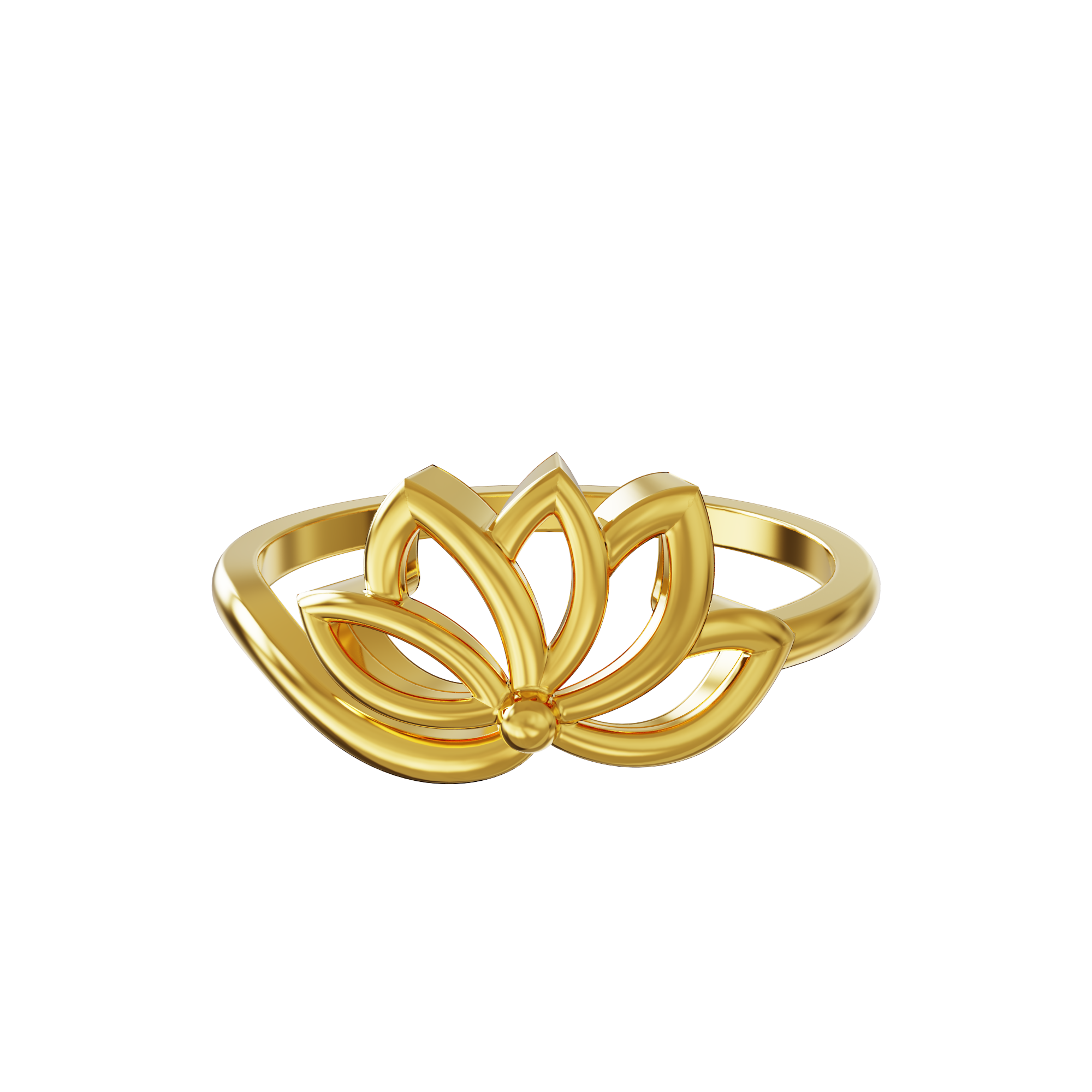 Snakes and Lotus Flowers Ring 18K Yellow Gold - LUNAR RAIN