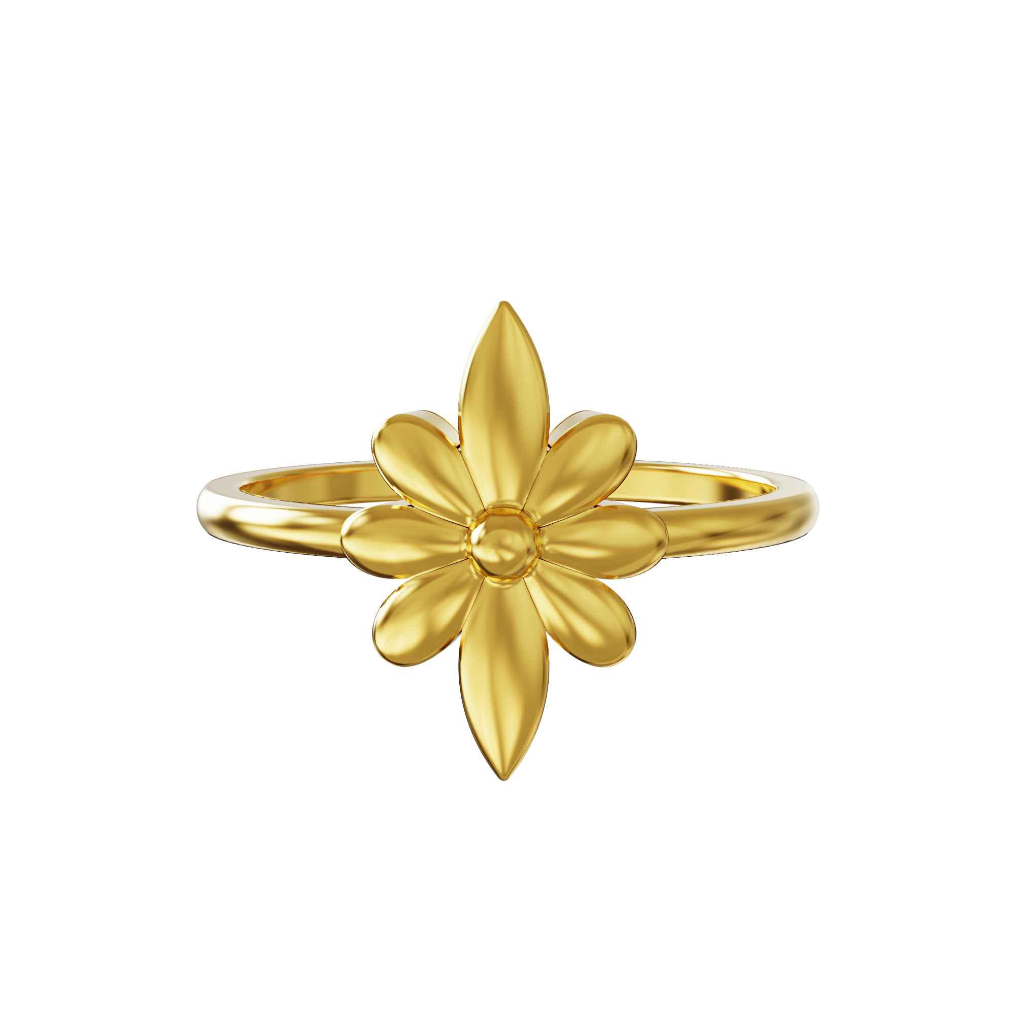 Plain Floral Design Gold Ring 03-14 - SPE Gold,Chennai