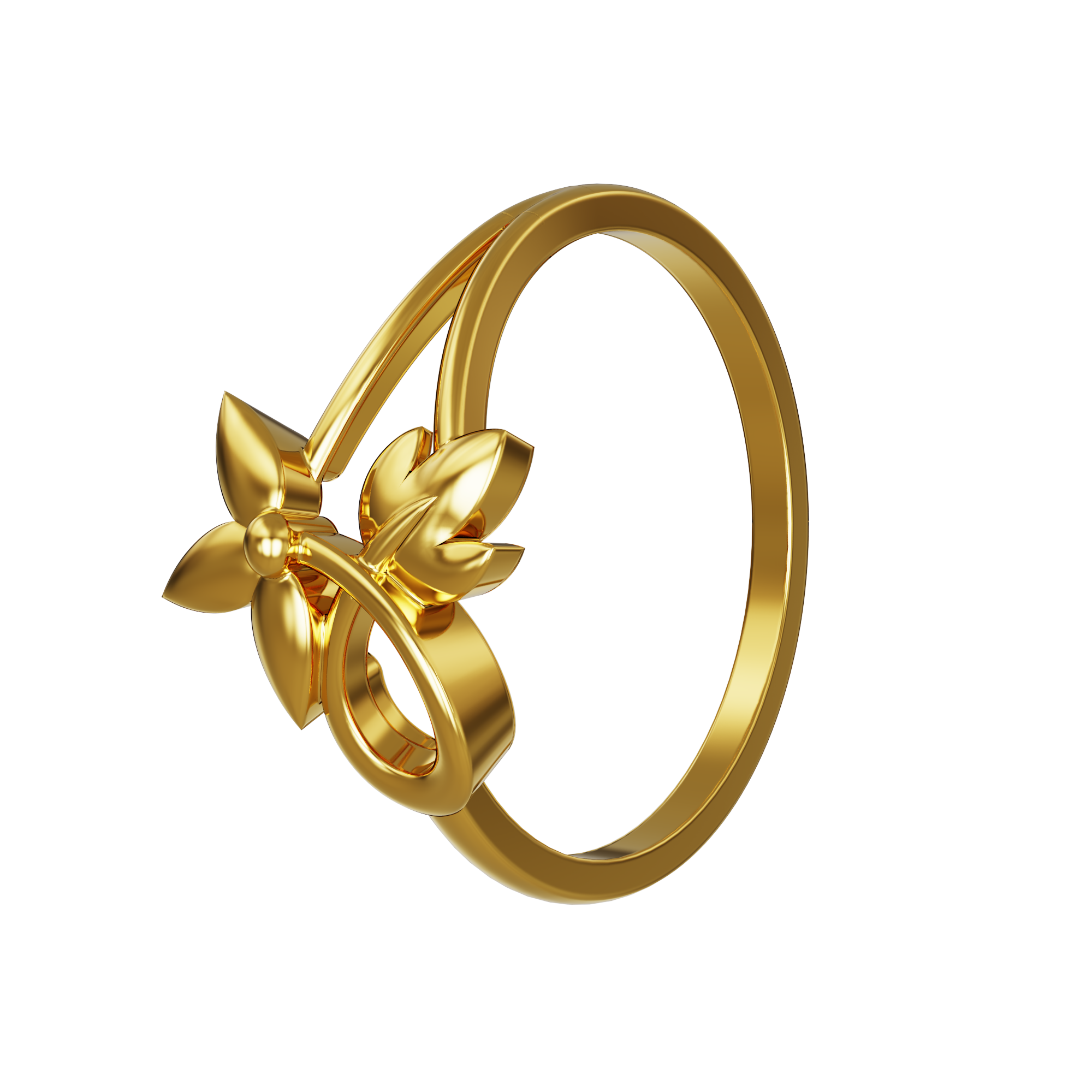 Gold Ring Designs For Females Without Stones - Women Gold Ring Design, HD  Png Download - vhv