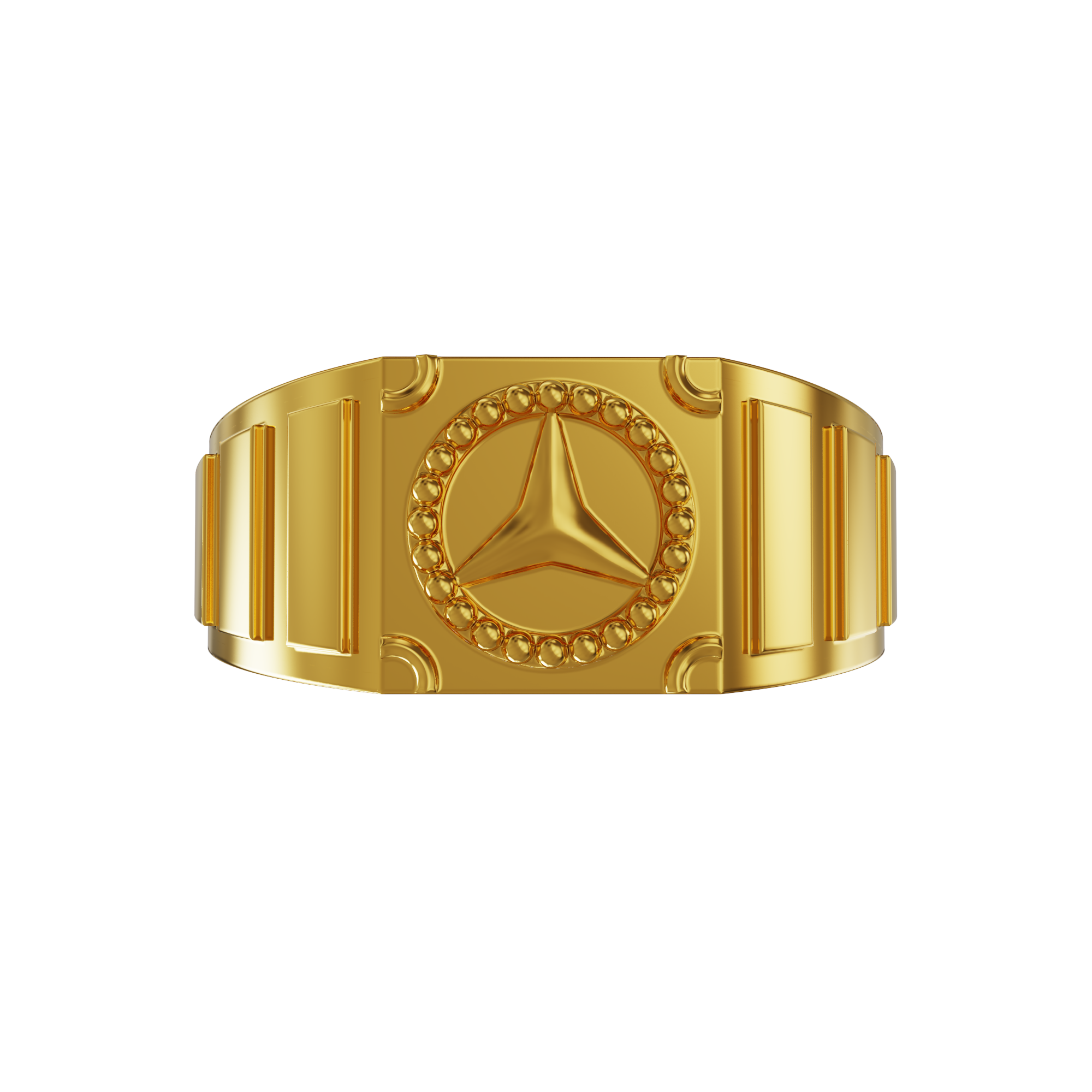Silver Mercedes Benz Logo Ring For Men's | SEHGAL GOLD ORNAMENTS PVT. LTD.