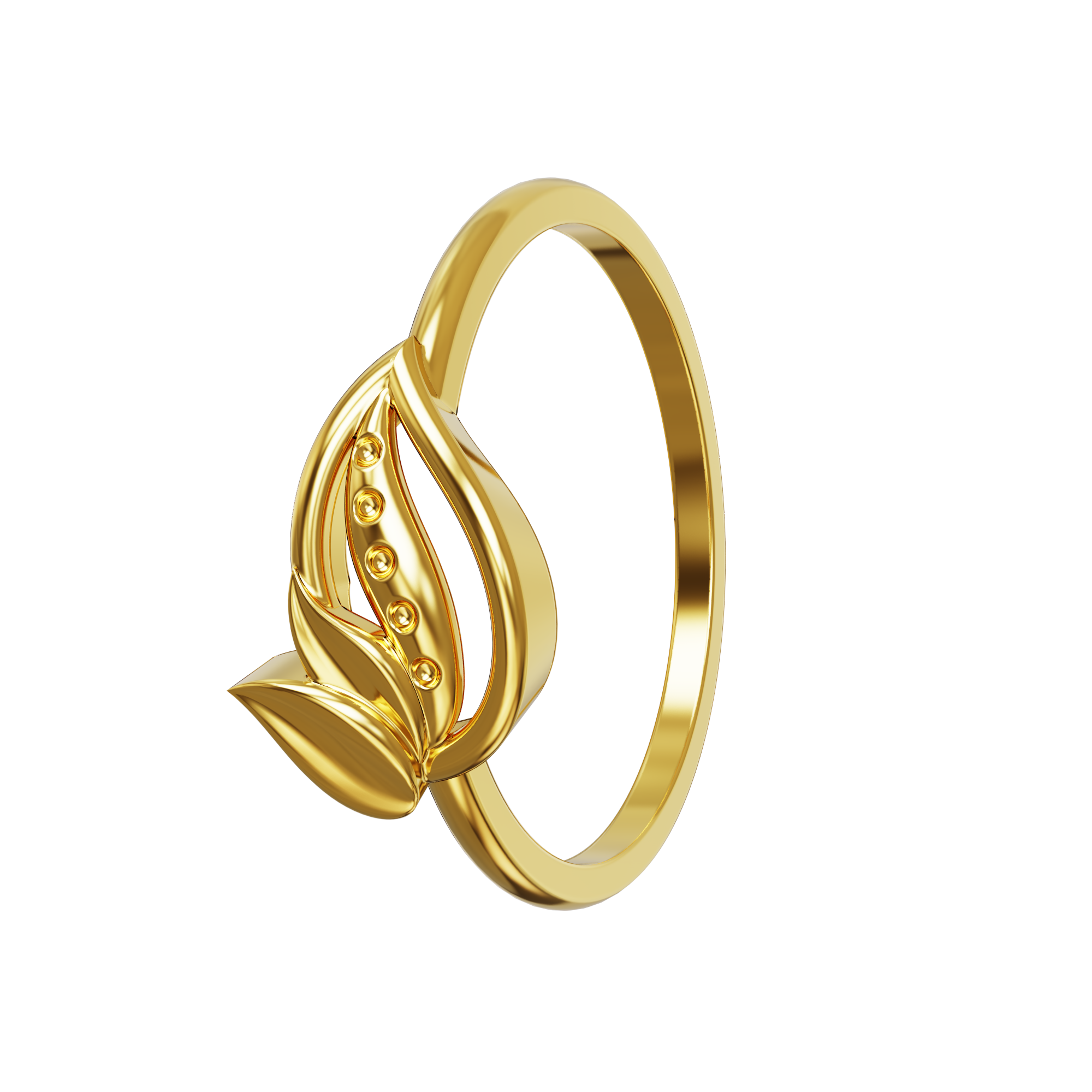 Plain Leaf Design Gold Ring 02-01 - SPE Gold,Chennai