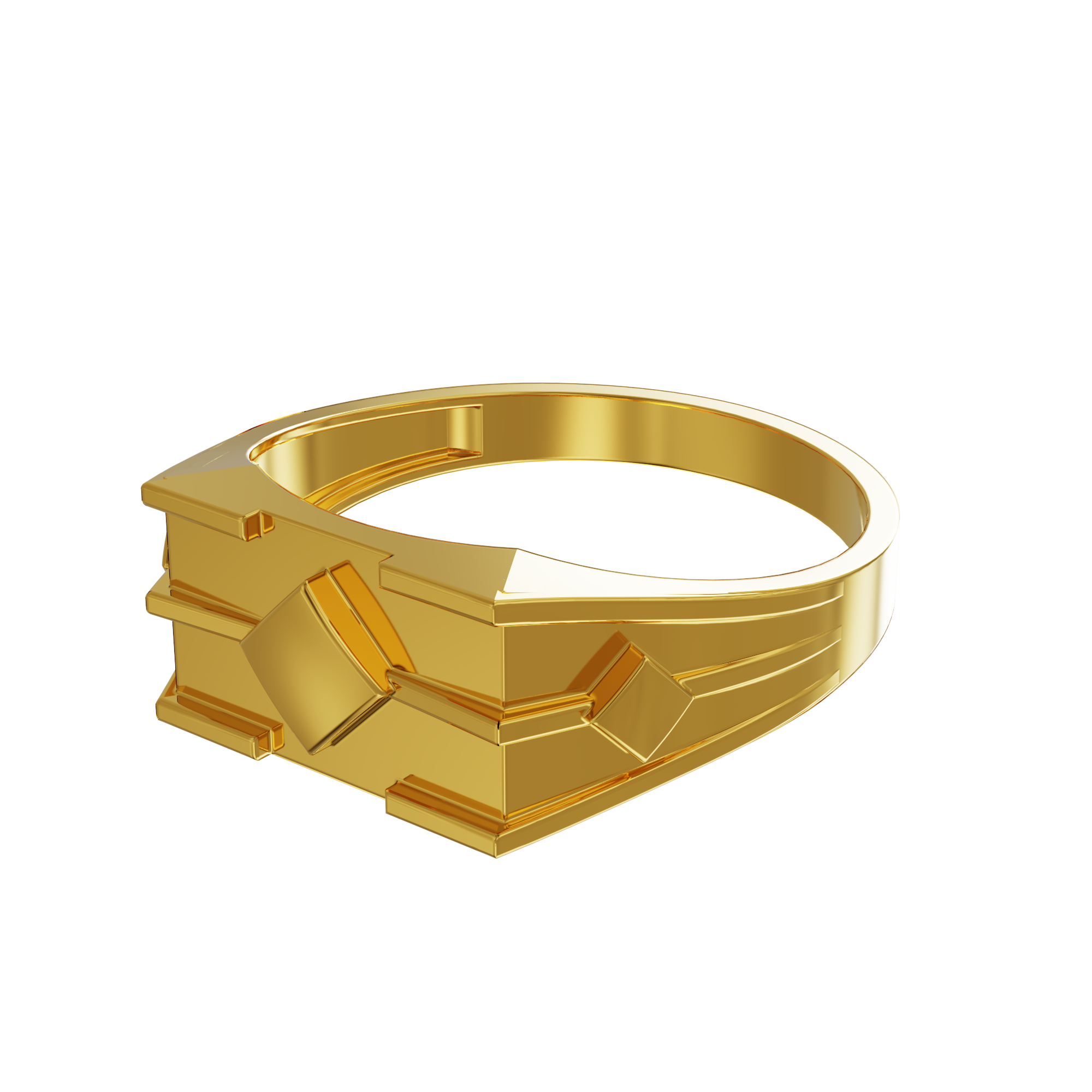 Plain Square Design Gold Ring 01-02 - SPE Gold,Chennai