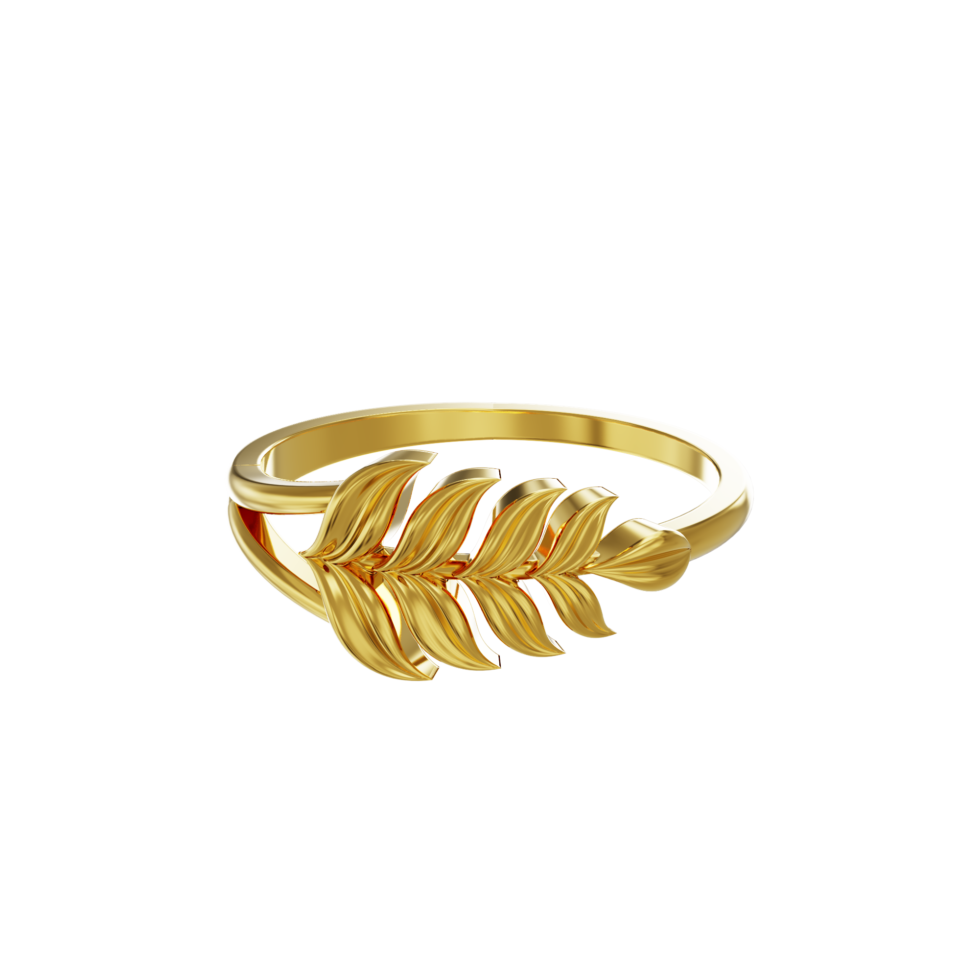 Framed Leaf Motif Ring WR063 - deJonghe Original Jewelry