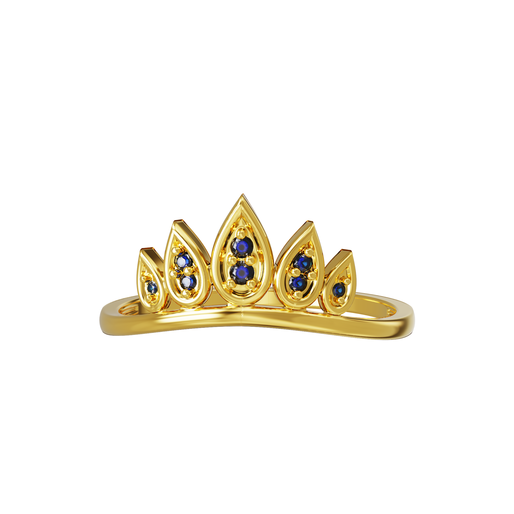 Crown Shape Gold Ring | 3d-mon.com