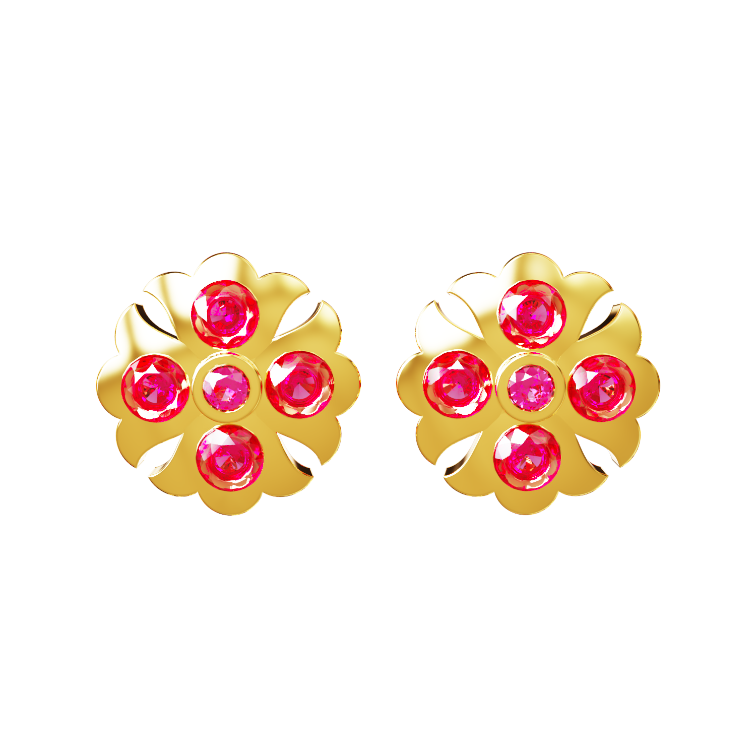 Flower-Design-Earring-with-Stone