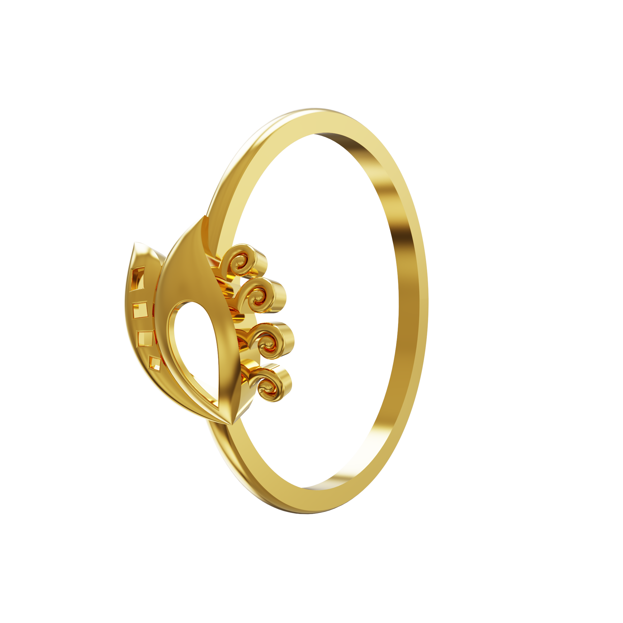 Plain Leaf Design Gold Ring 01 08 Spe Goldchennai