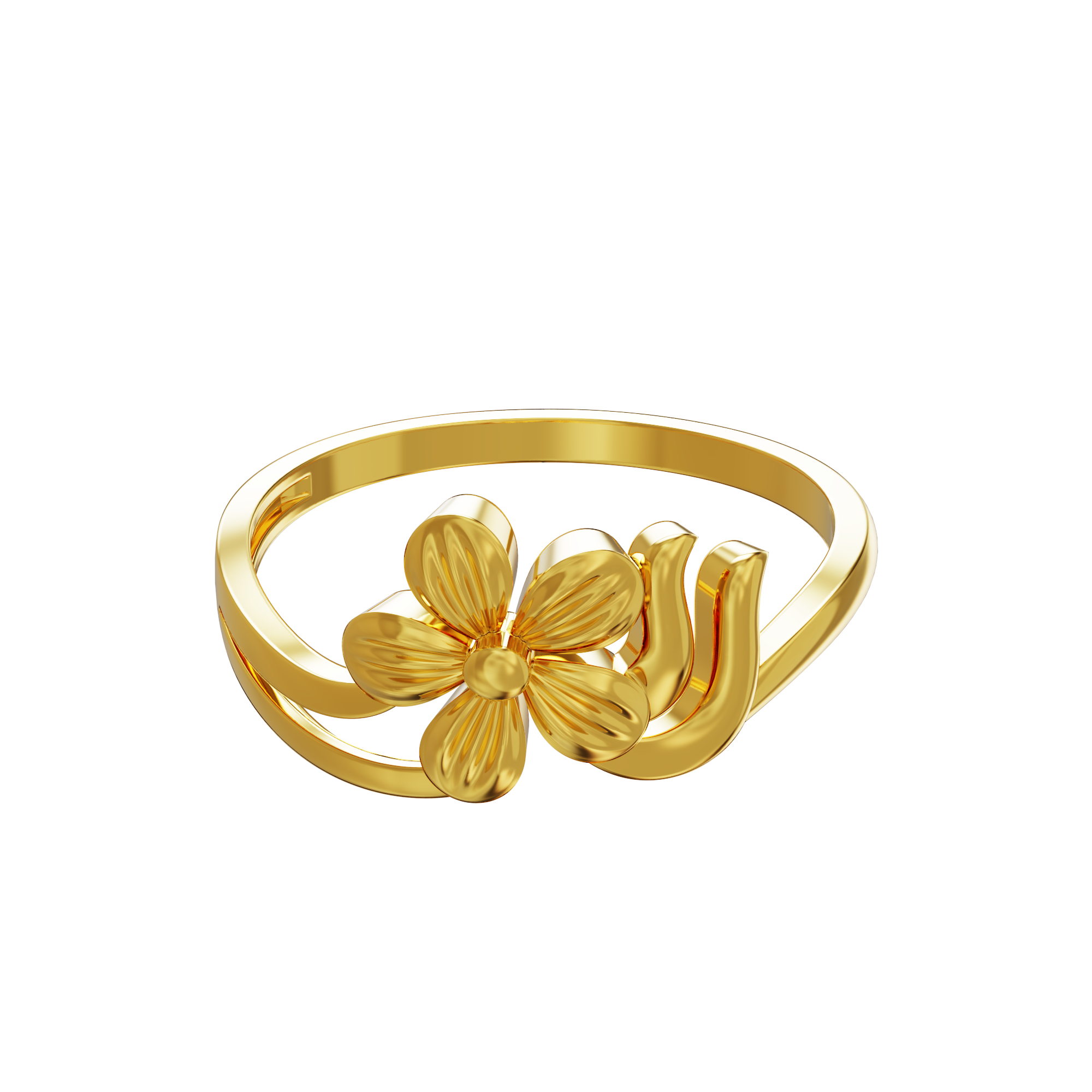 Plain Floral Design Gold Ring 08 05 Spe Goldchennai