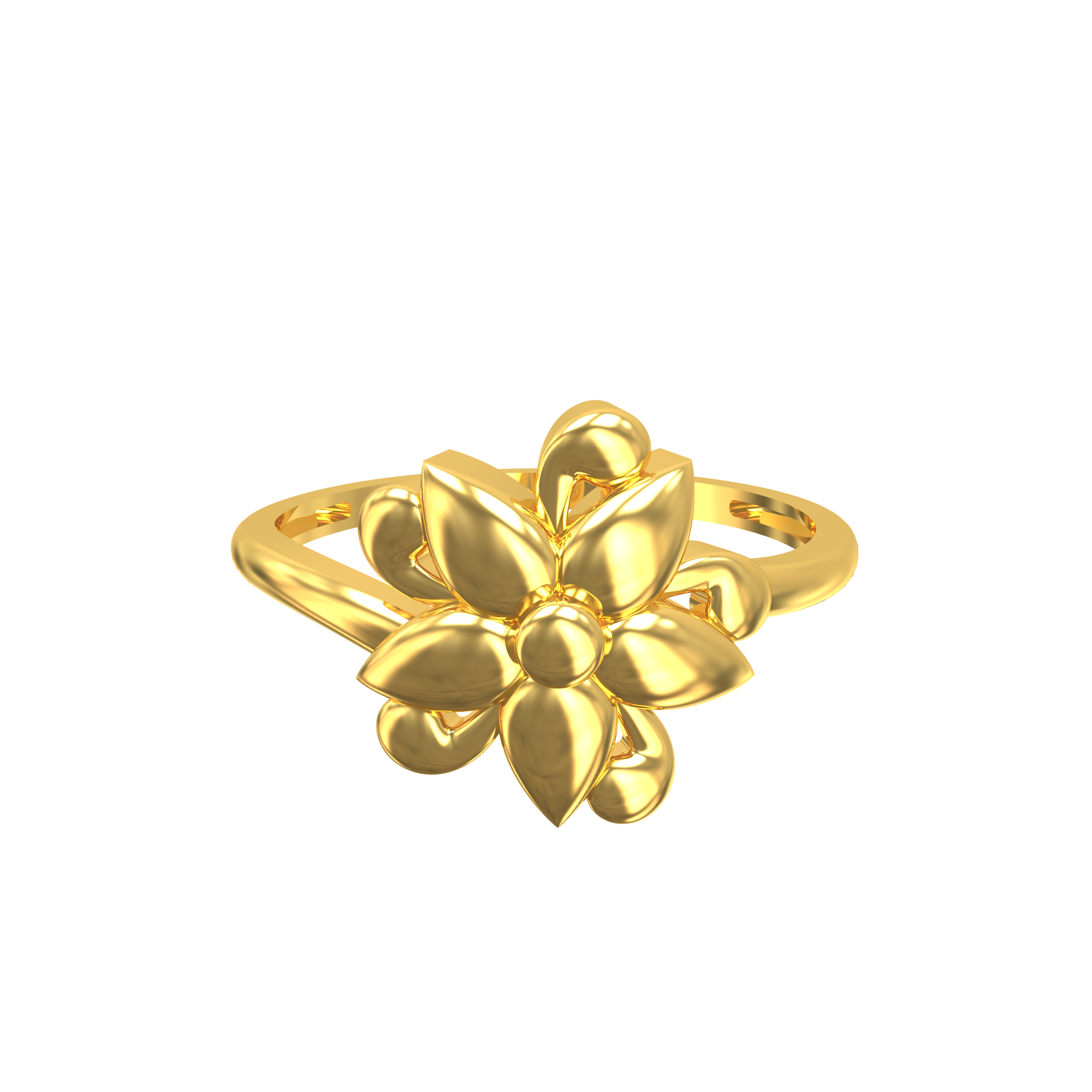 Plain Floral Design Gold Ring 09-13 - SPE Gold,Chennai