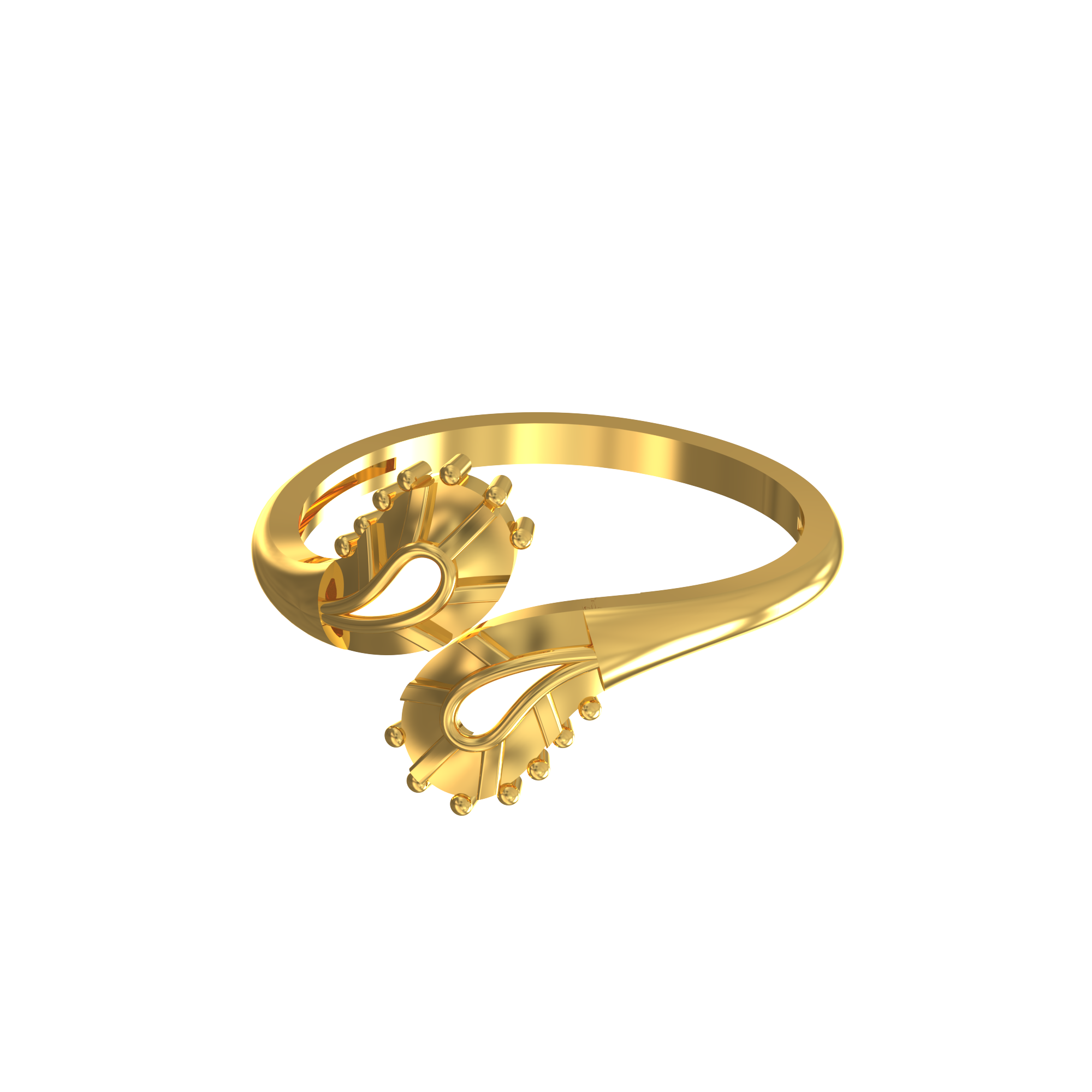 Plain Leaf Design Gold Ring 03 06 Spe Goldchennai