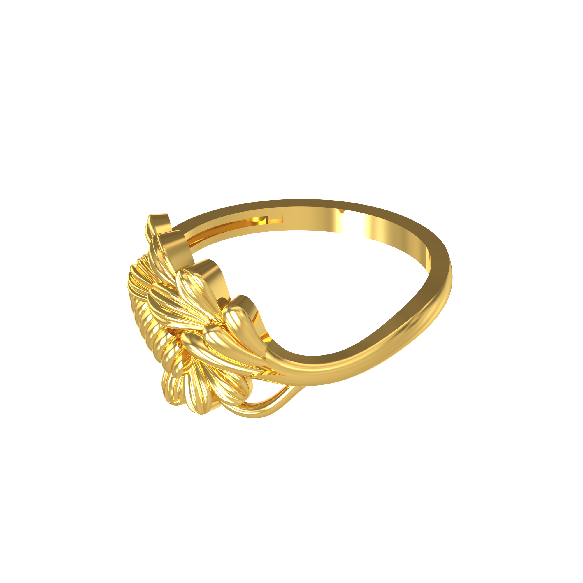 Plain Floral Design Gold Ring 04-11 - SPE Gold,Chennai