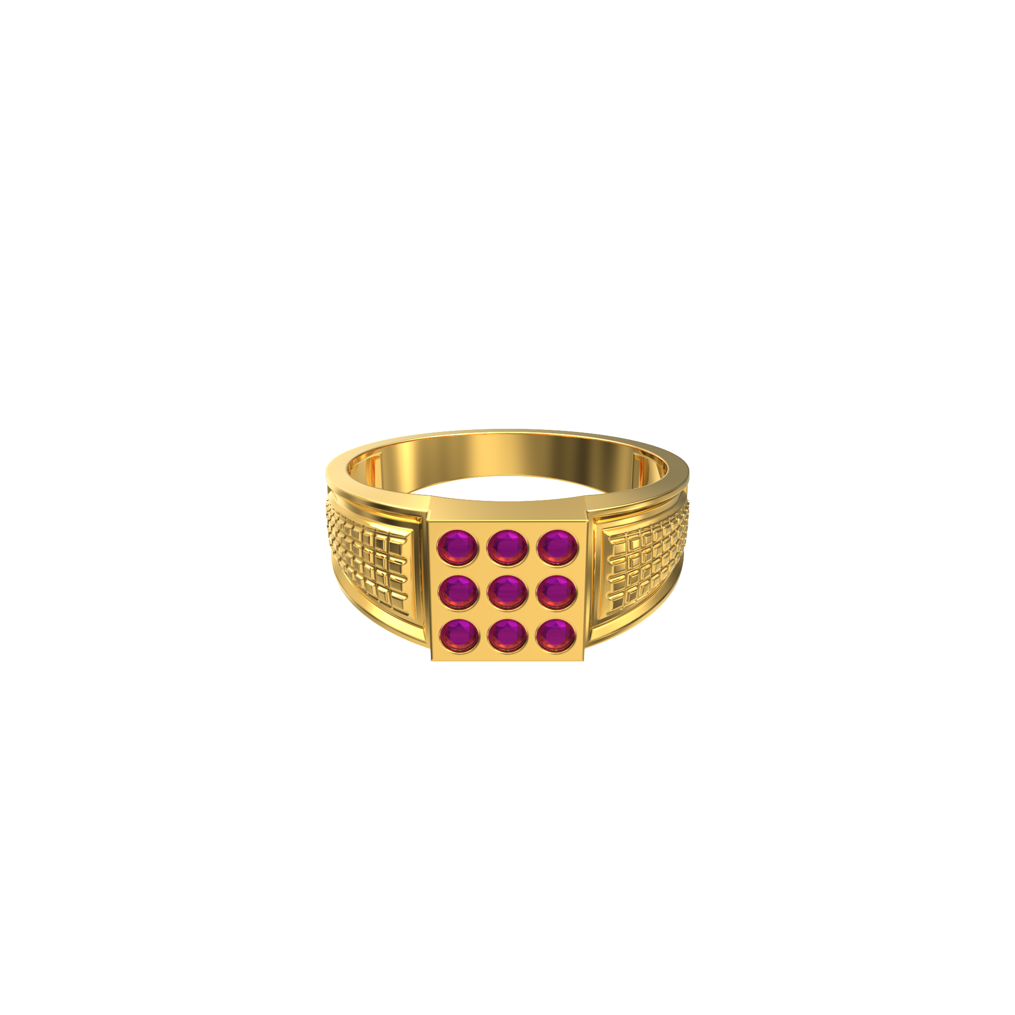 Square Design Gents Gold Ring