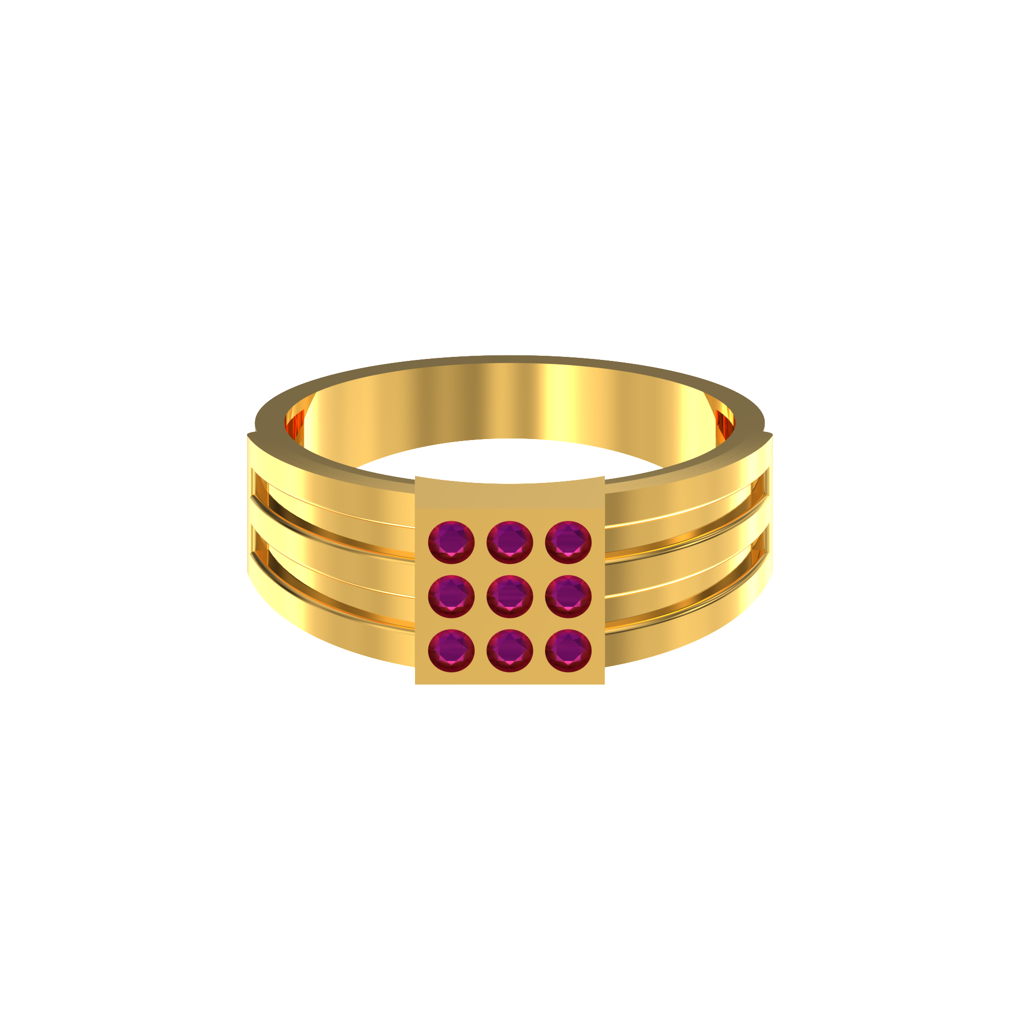 Sree Kumaran | 22K Gold Ring With Red Ruby Stone for Gent's