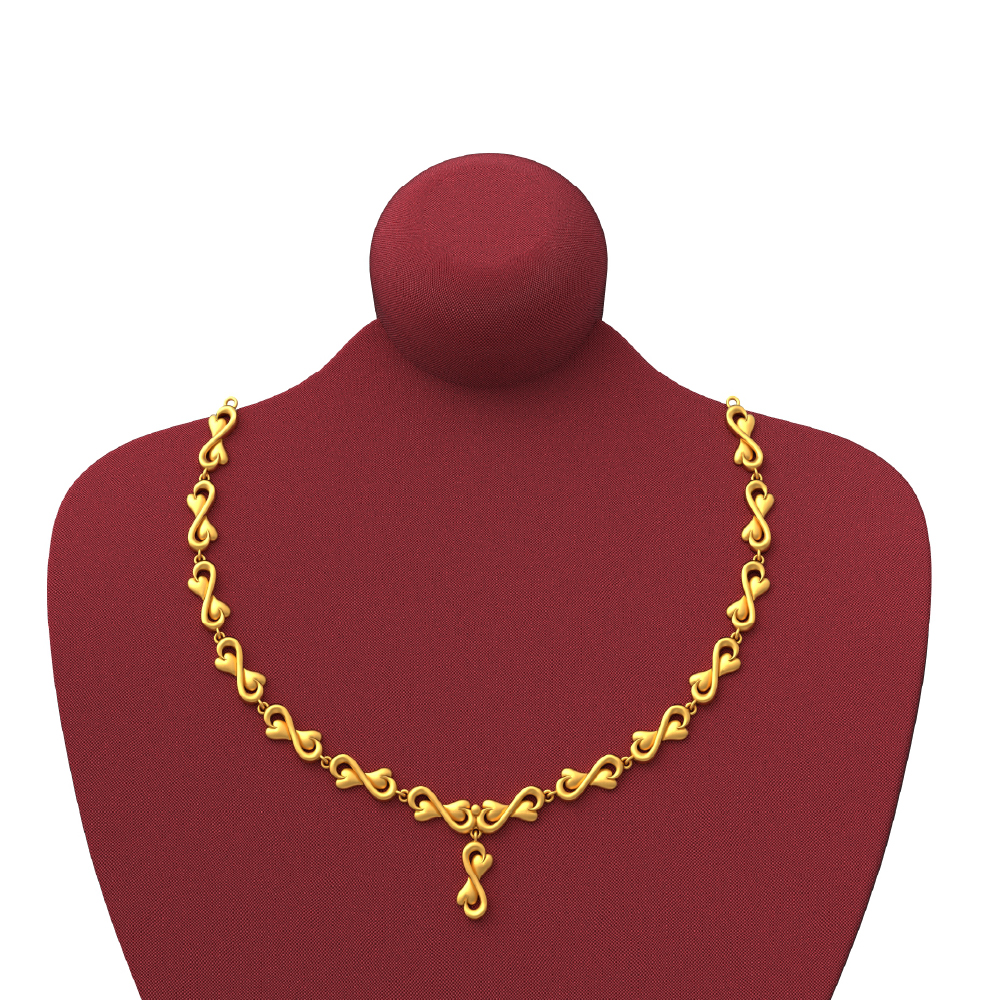 SPE Gold - Light Weight Infinite Heart Design Gold Necklace