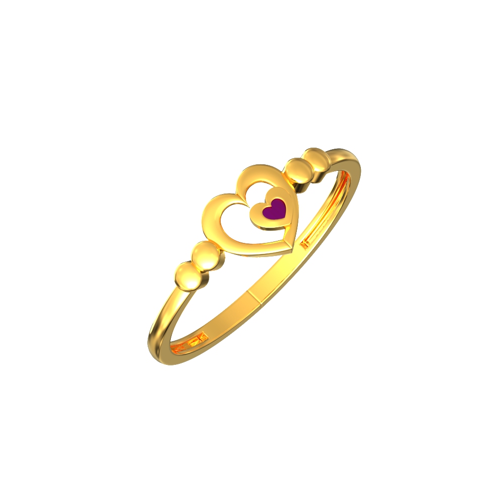 Showroom of 916 gold double heart diamond ladies ring | Jewelxy - 208188