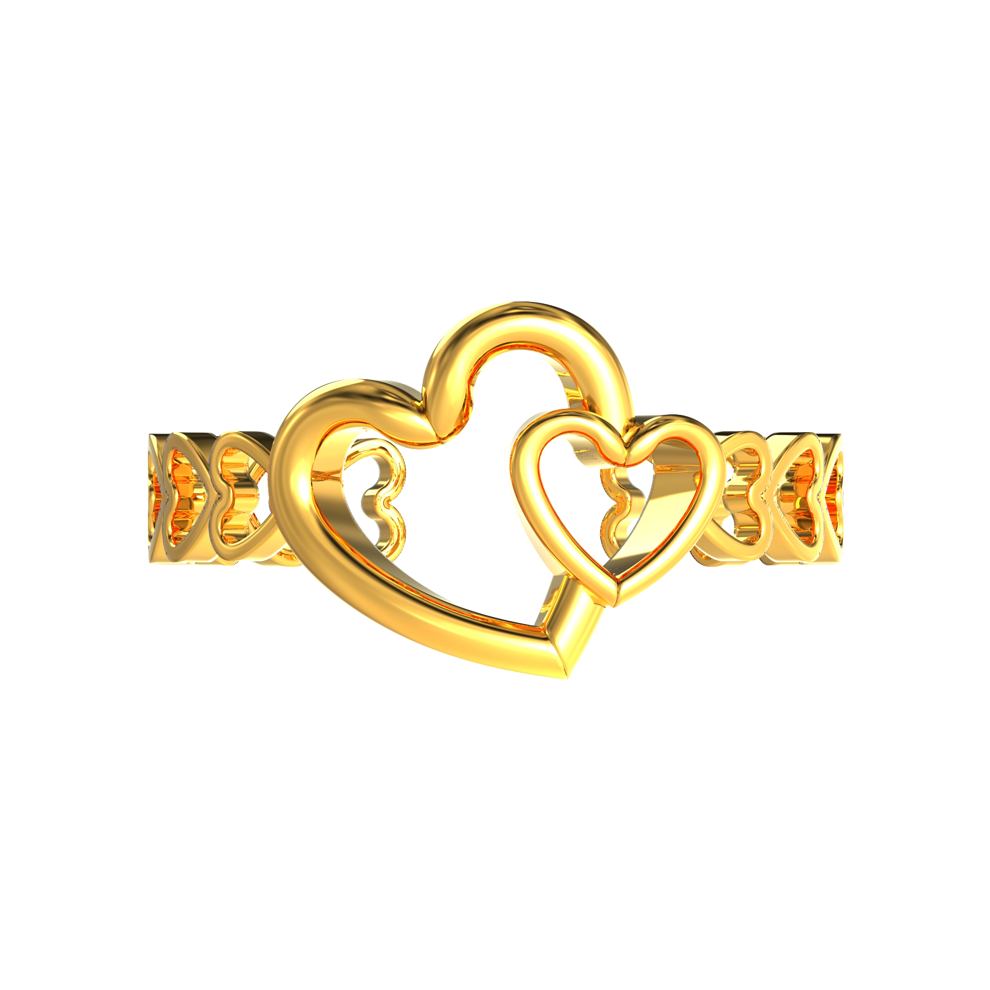 SPE Gold - Multi Heart Gold Ring for Female - SPE Gold