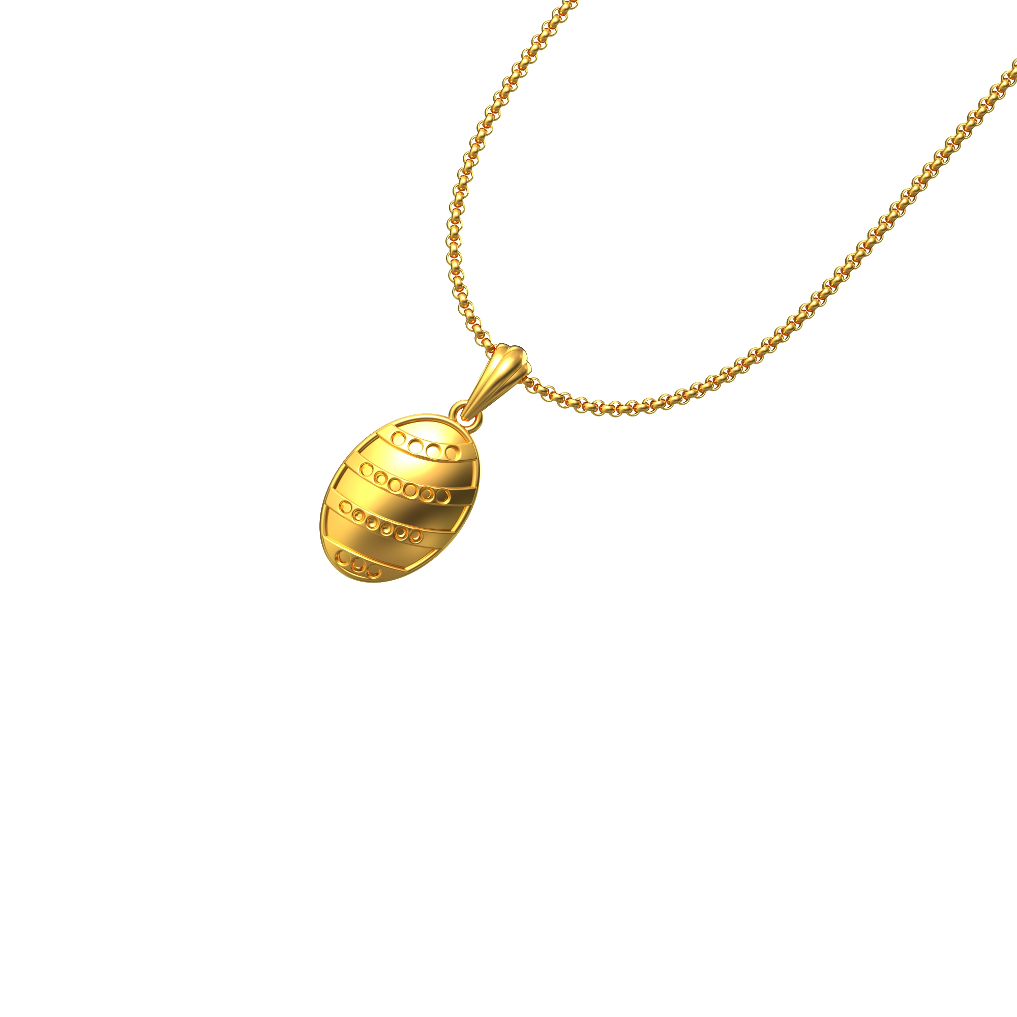 Oval Shape Gold Pendant