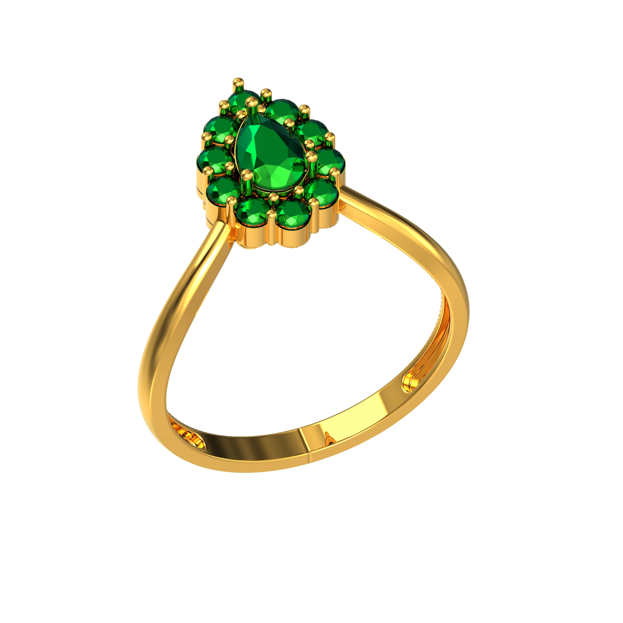 Finger Ring Green Panna Gold Ring. Stock Photo - Image of panna, gold:  143966450