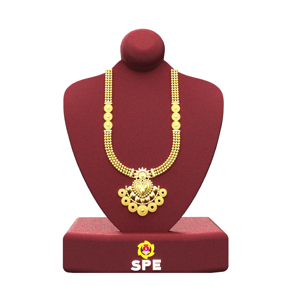 SPE Gold - Unique Heart Shaped Gold Haram Online - SPE Gold, Chennai