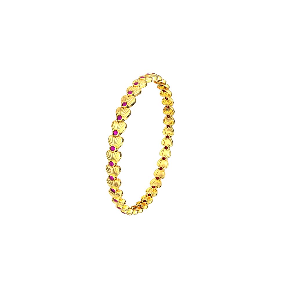 Heart To Heart Design Gold Bangles