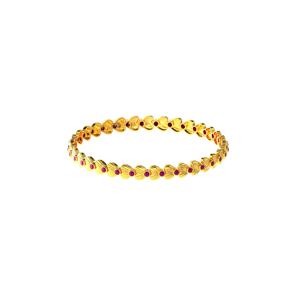 Heart To Heart Design Gold Bangles