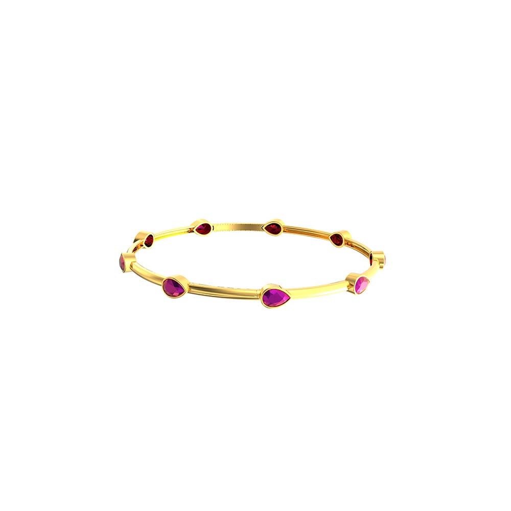 Mango Shape Stone Gold Bangles