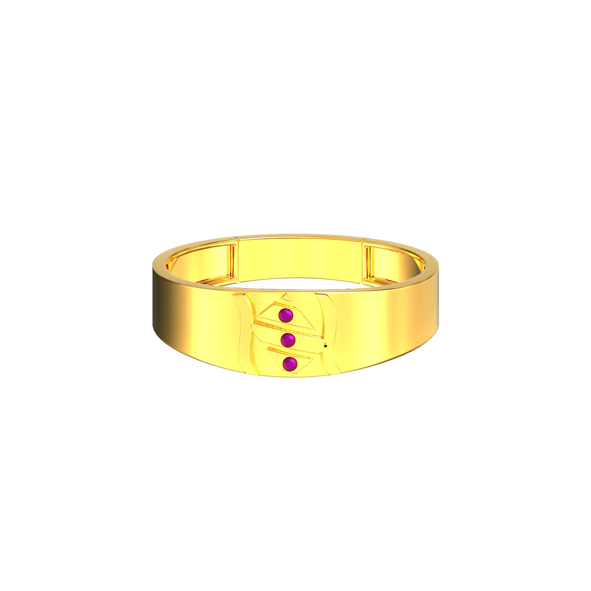 Buy Angelic Sixteen Stone Cubical Design Mens Gold Ring |GRT Jewellers