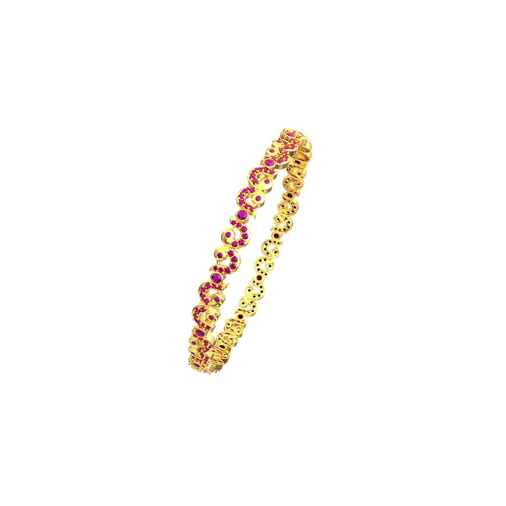 Peacock Shape Gold Bangles