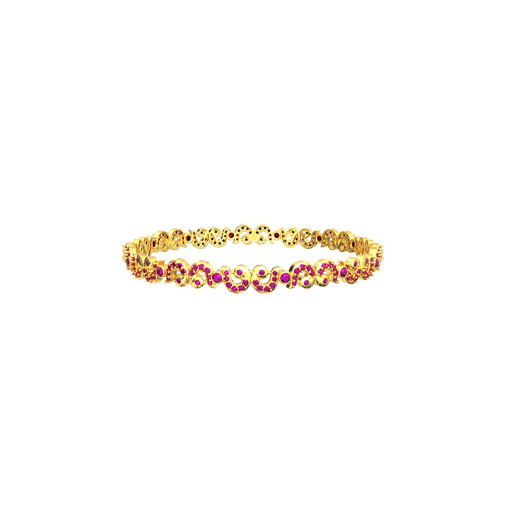 Peacock Shape Gold Bangles