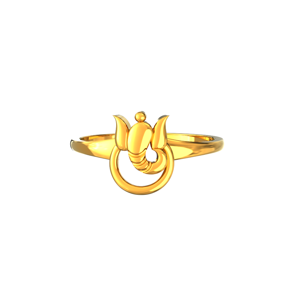 elephant design gold ring