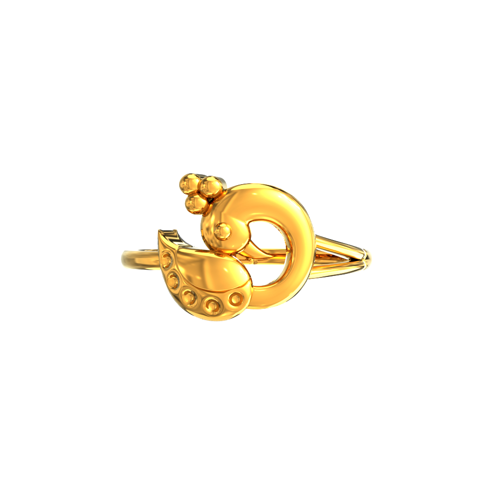 Peacock design gold ring