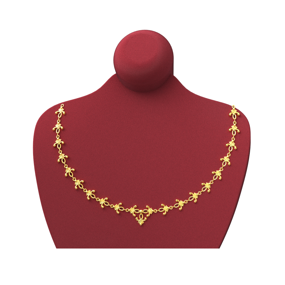 Sai Raj Maroon Stone Double Gold Plated Necklace Set