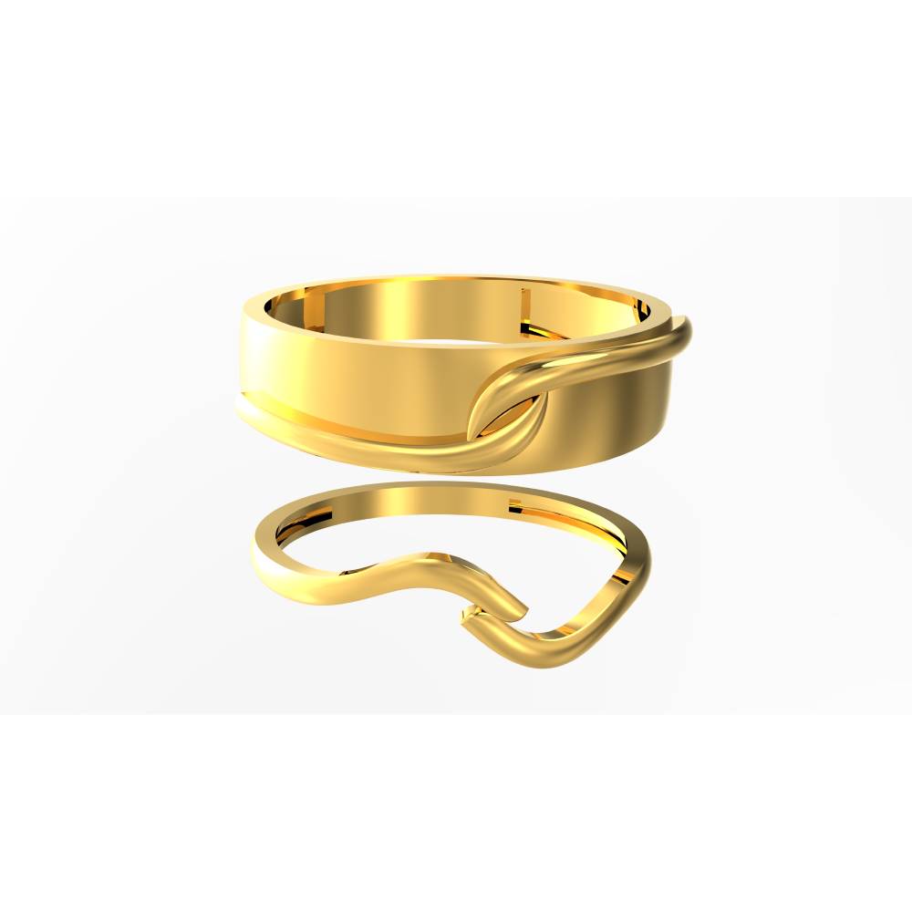 Spe Gold Plain Curve Design Ring Poonamallee