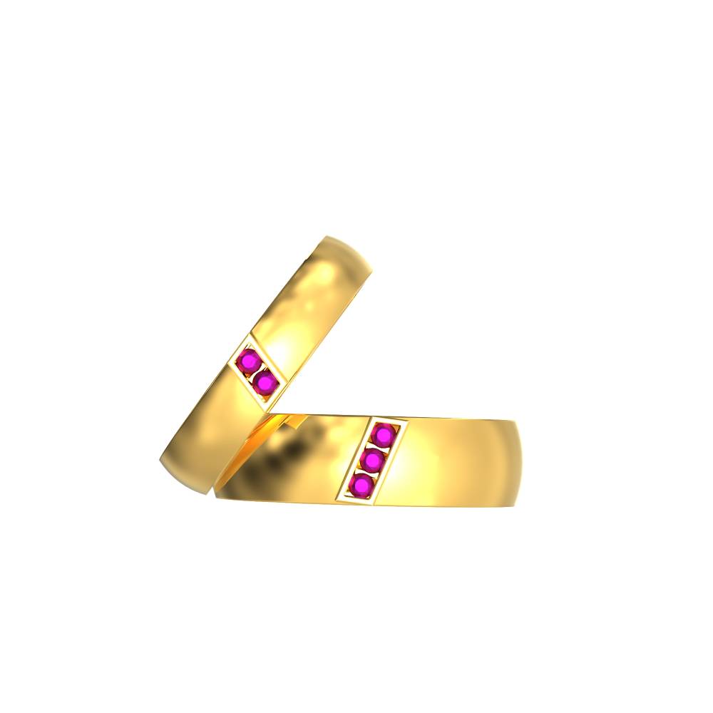 Strip Design Couple Ring