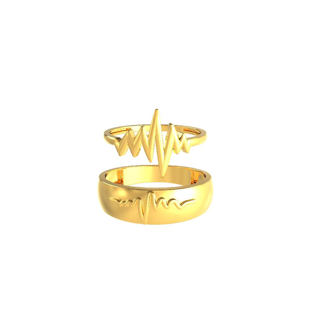 Heart Beat Design Couple Ring