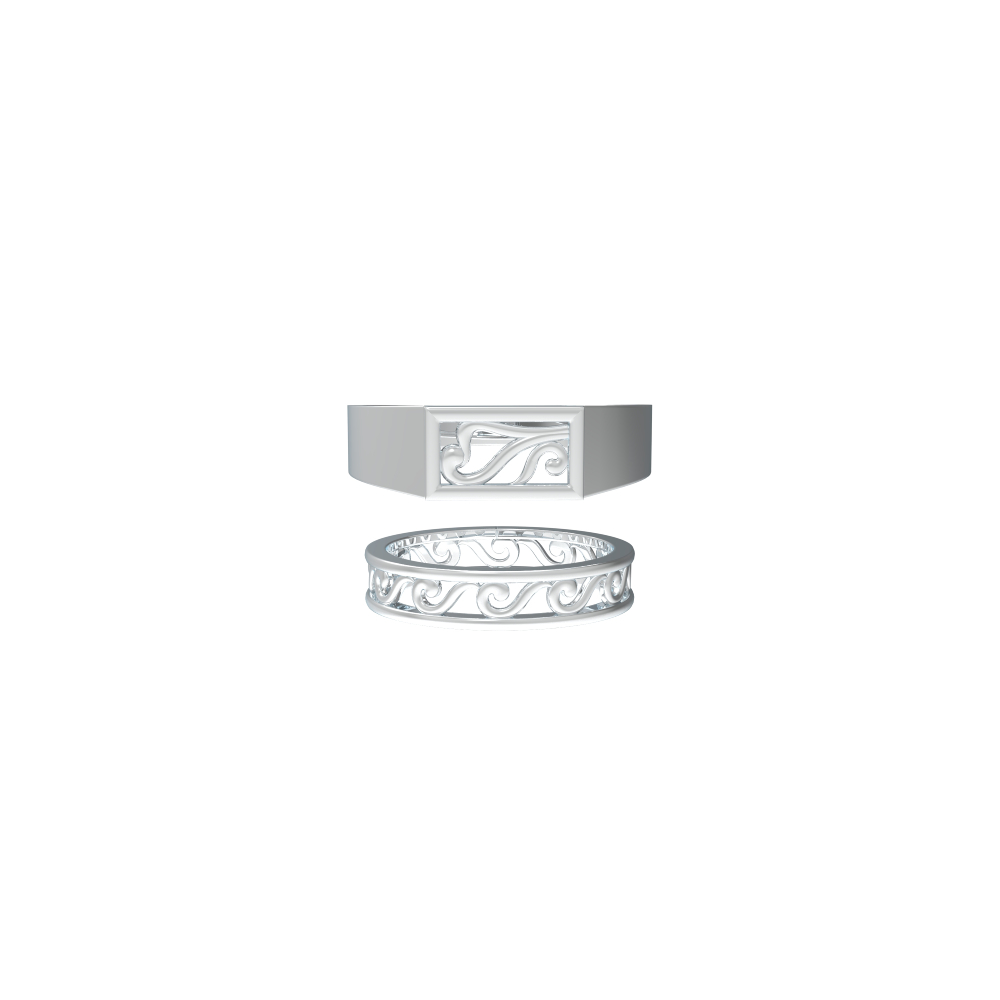 Unique Pattern Couple Ring