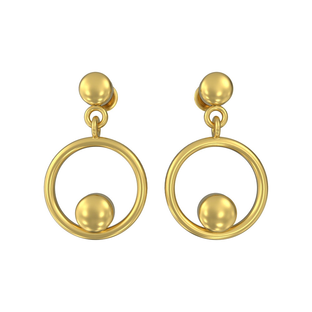 22k Cute Circle Gold Earring