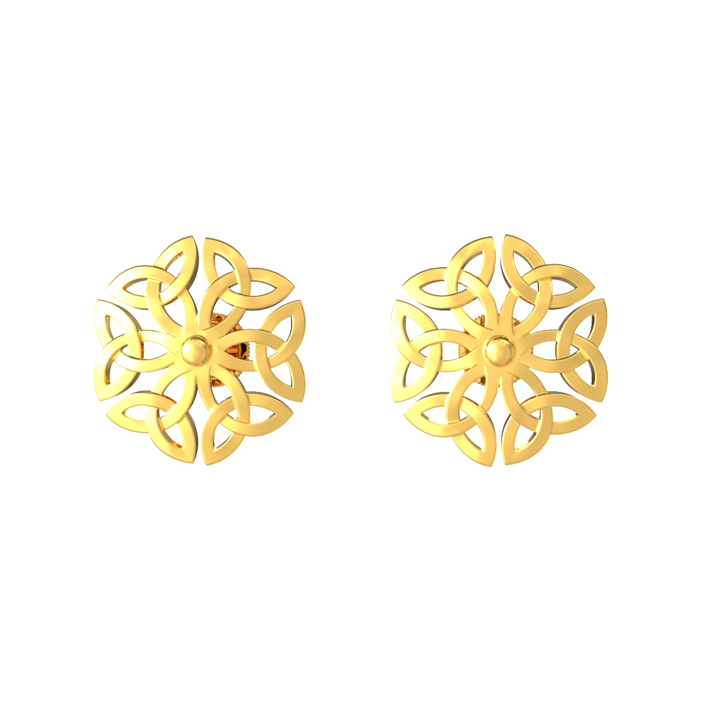 22k Flower Design Elegant Look Gold Earring