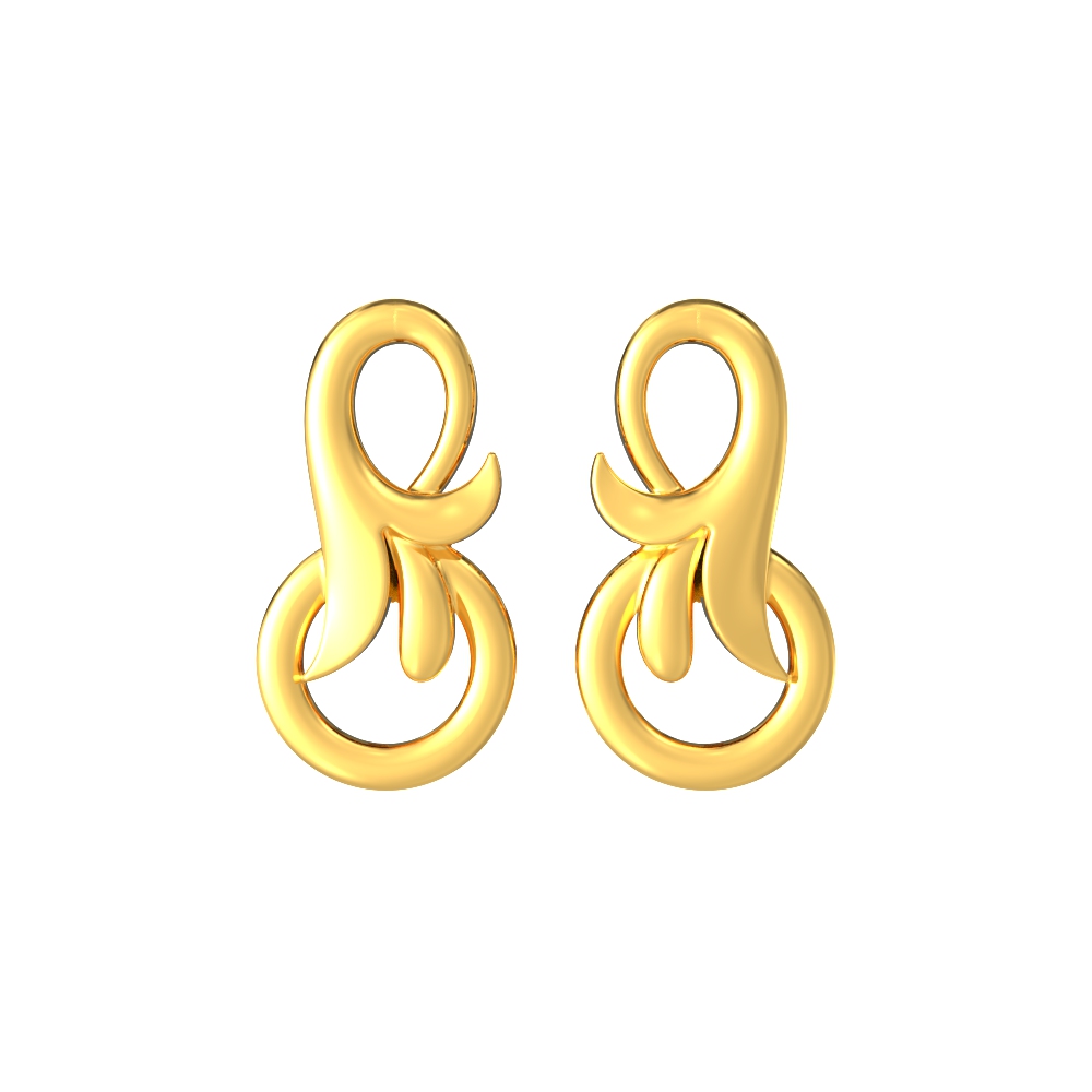 22k Geometric Simple Elegant Gold Stud