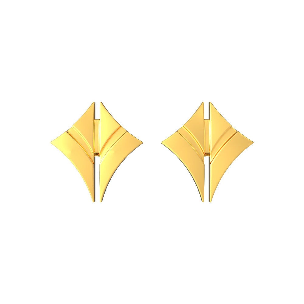 22k Geometric Triangle Shape Gold Earring