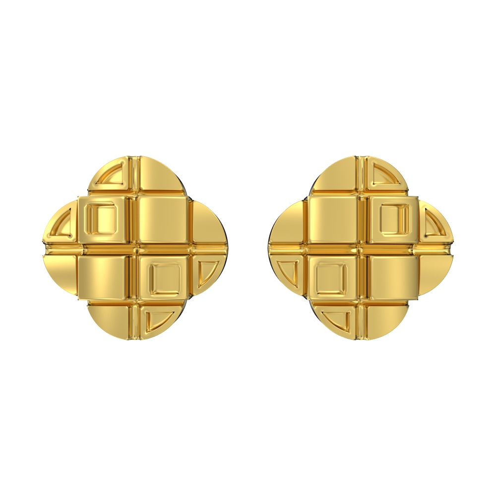 22k Gold Geometric Square Shape Earring