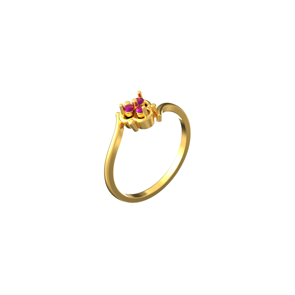 22k Gold Round Cut Stone Ring