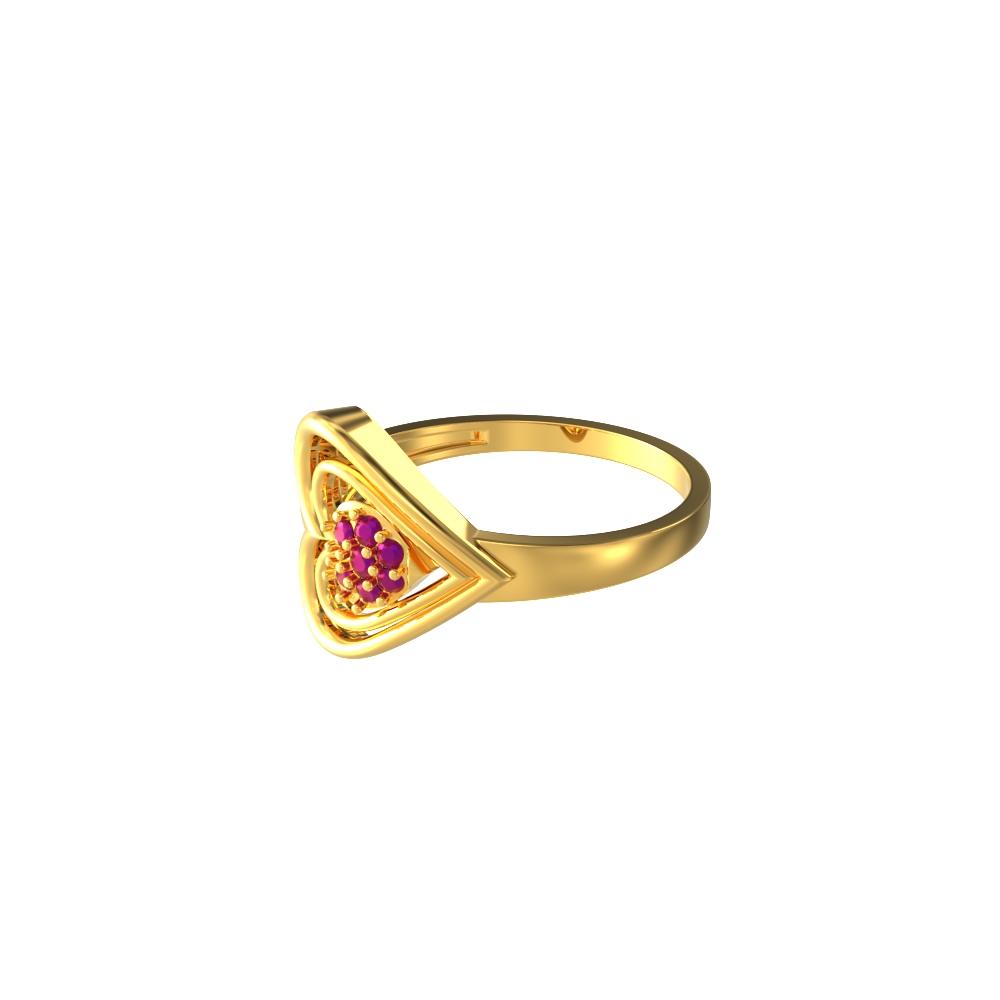 22k Heart shape Simple Gold Ring