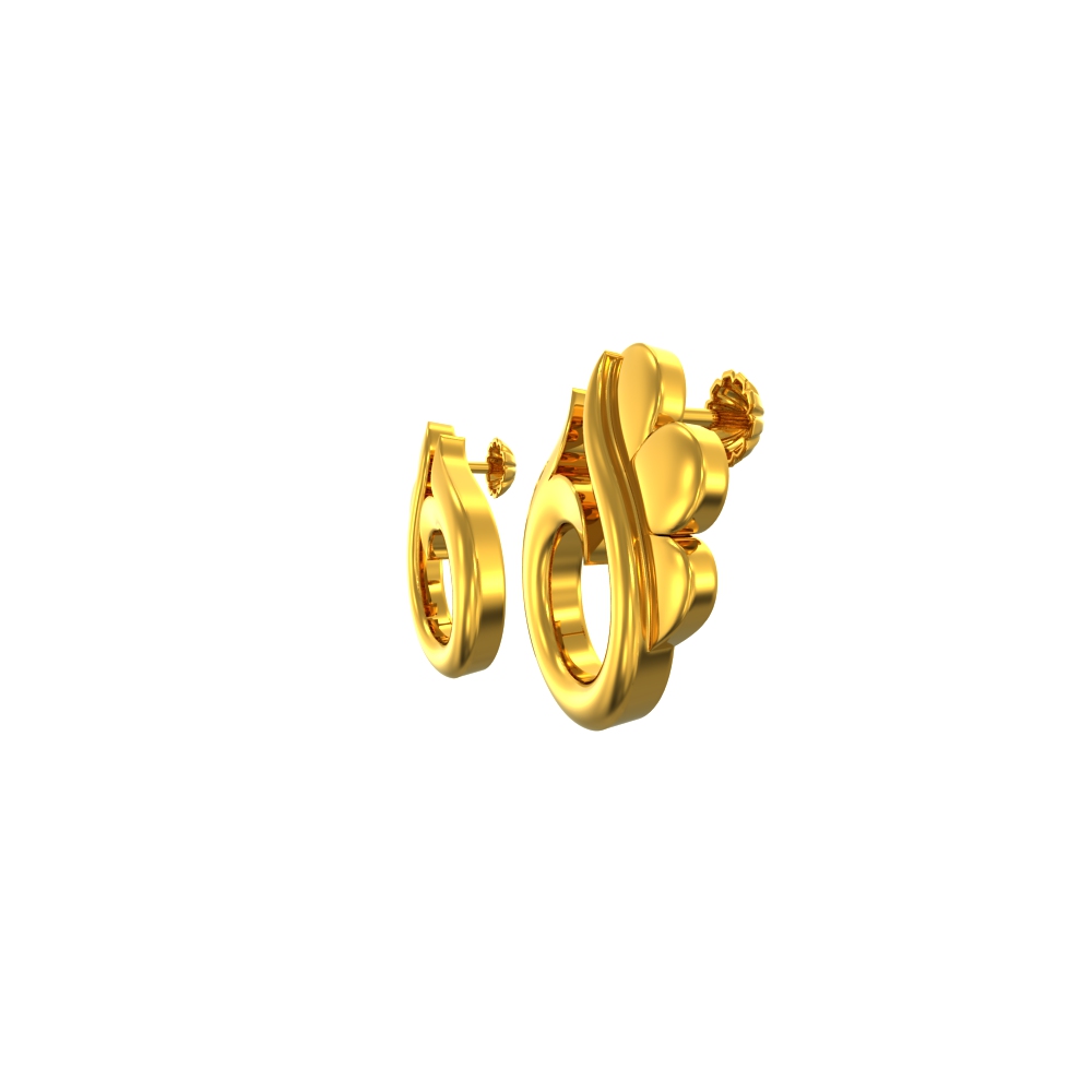 22k Light Weight simple Gold Stud Earring