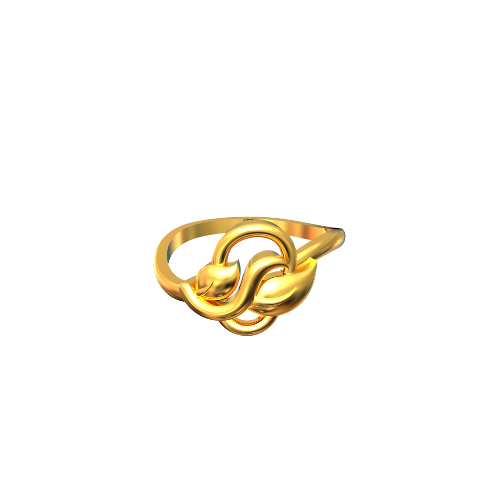 22k Plain Leaf Design Gold Ring